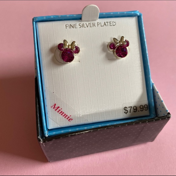 Disney Other - Disney Minnie Mouse Girl Earrings NWT silver